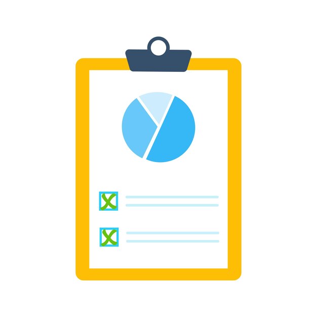 Document icon with pie chart and green crosses