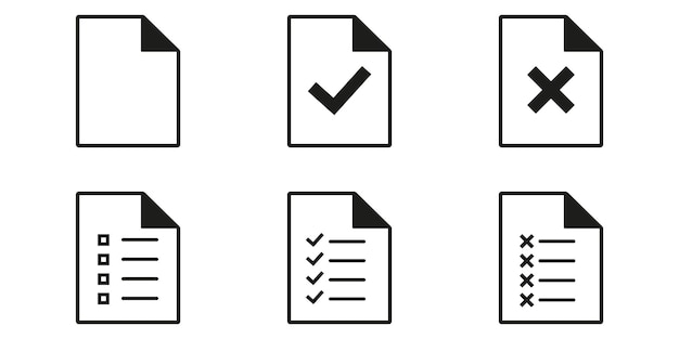 Document icons.  Clipboard icons collection symbol for web site and app design.  Vector illustration