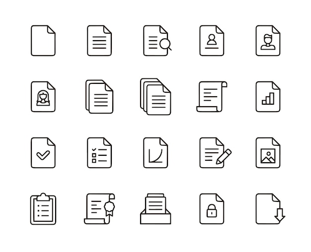 document line icons editable stroke pixel perfect for mobile and web contains such icons
