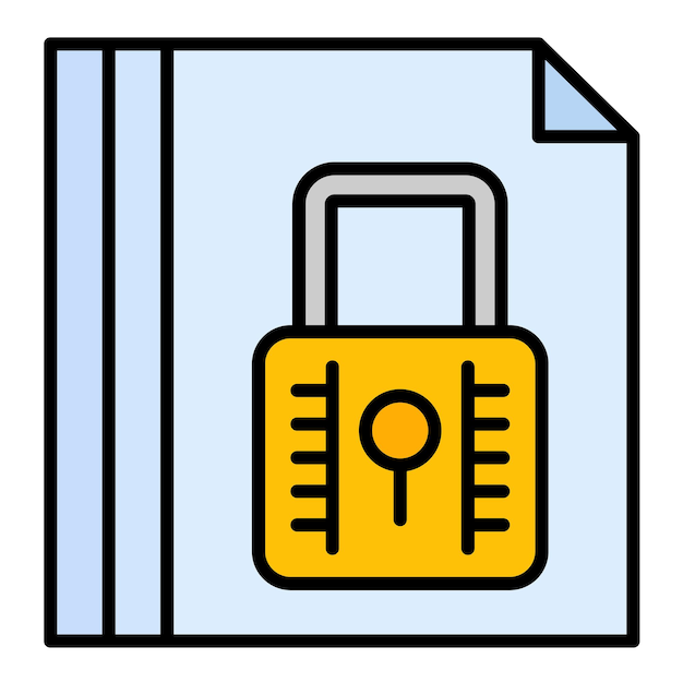 Document Locked Flat Illustration