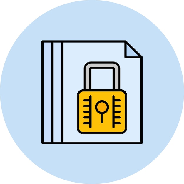 Document Locked Flat Illustration
