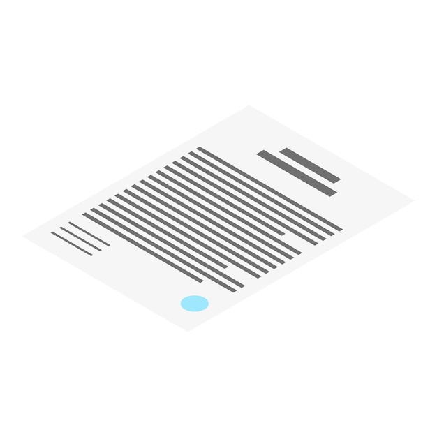 Document paper icon Isometric of document paper vector icon for web design isolated on white background