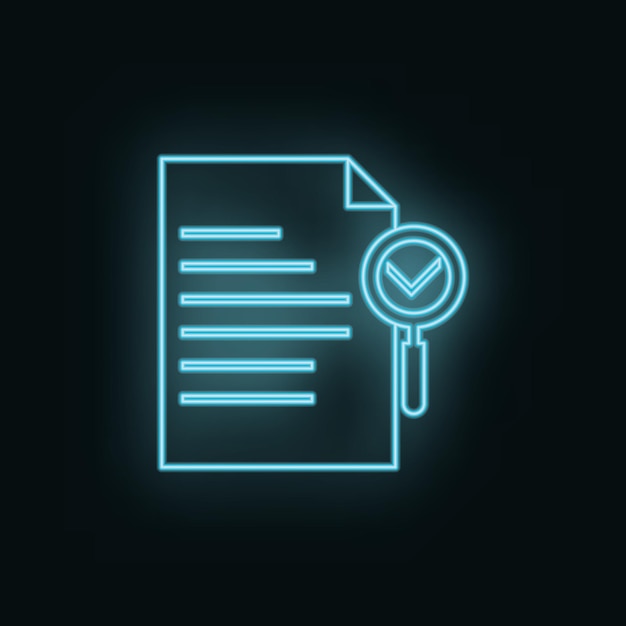 document search neon icon web development vector icon element of simple symbol for websites web design mobile app infographics line symbol for website design on white background