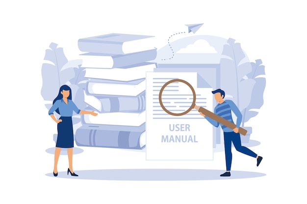 document specification requirements instructions flat modern design illustration