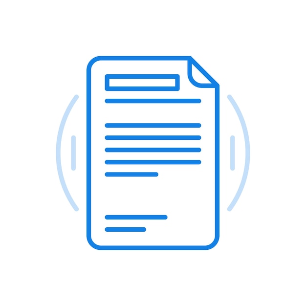 Document statement vector line icon Important management report from treasury department