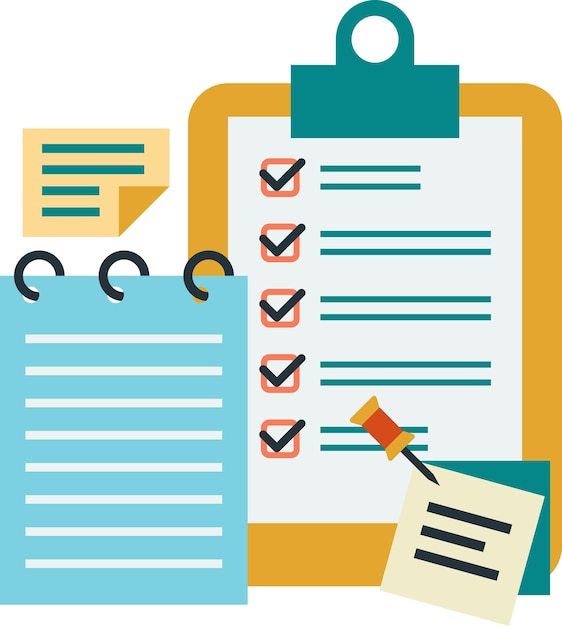 documents and checklists illustration in minimal style