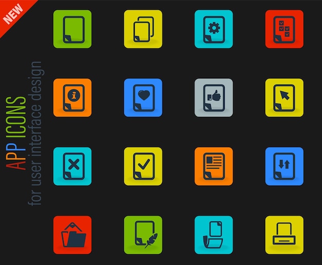 documents icons set