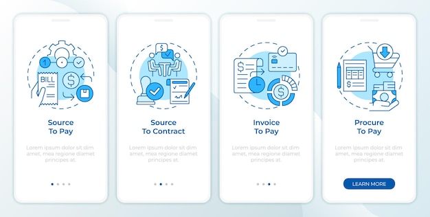 Documents of spend management blue onboarding mobile app screen