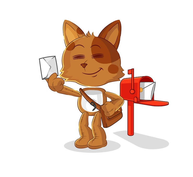 Vektör dog postman vector cartoon character