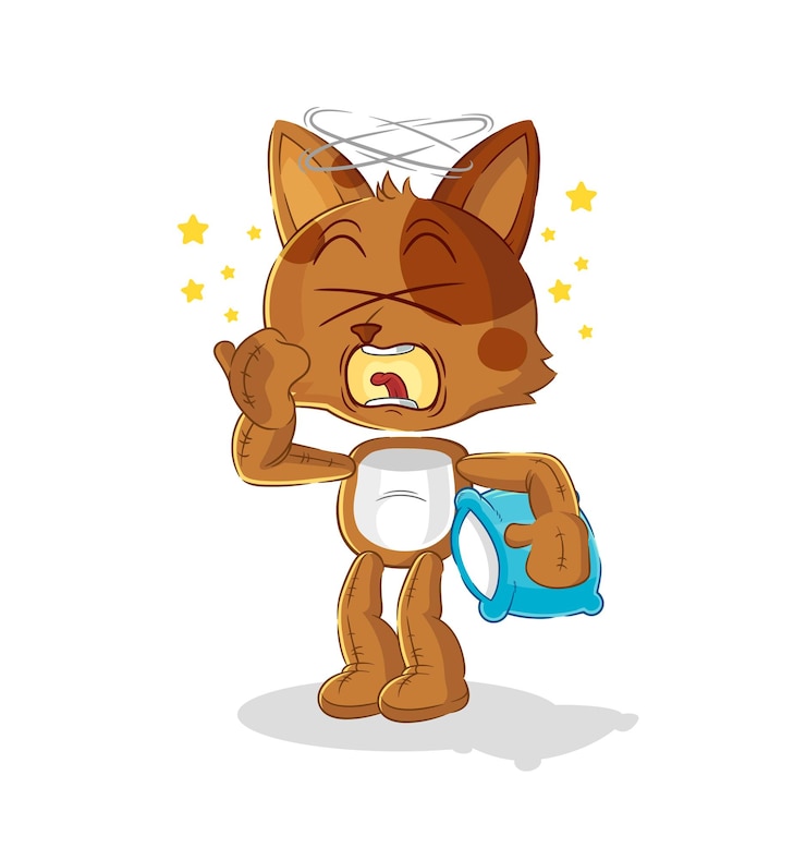 Vektör dog yawn character cartoon mascot vector