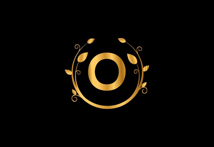 Vektör doğa güzelliği ile o harfli logo tasarımı premium vektör