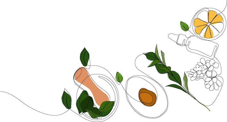 Vektör doğal bitkisel cilt bakım ürünleri ile peeling ve vücut cilt bakımı için organik ürünler