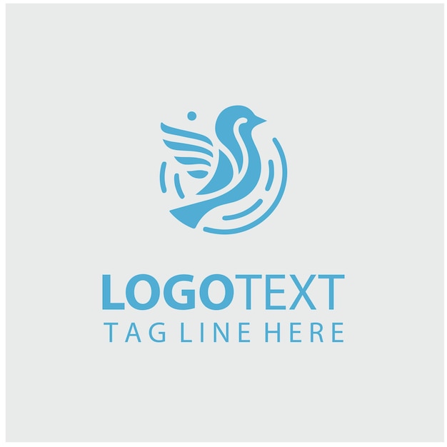 Doğrusal Kuşlar Logo Vektör İllüstrasyonları
