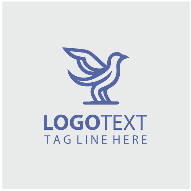 Doğrusal Kuşlar Logo Vektör İllüstrasyonları
