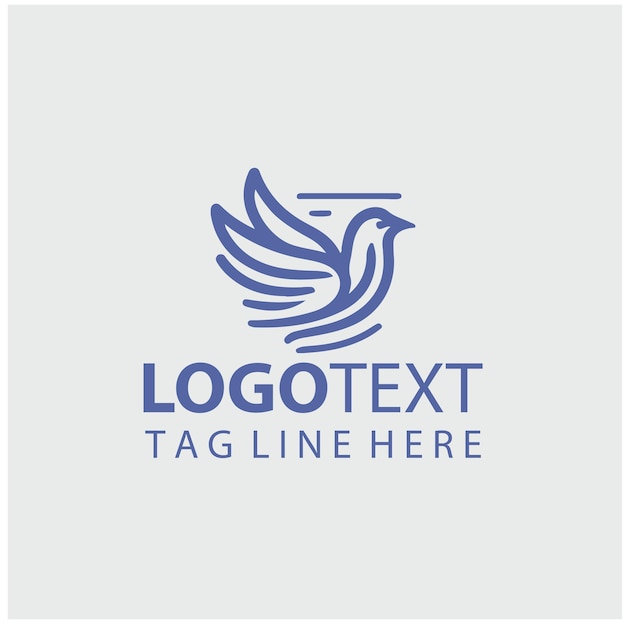 Doğrusal Kuşlar Logo Vektör İllüstrasyonları
