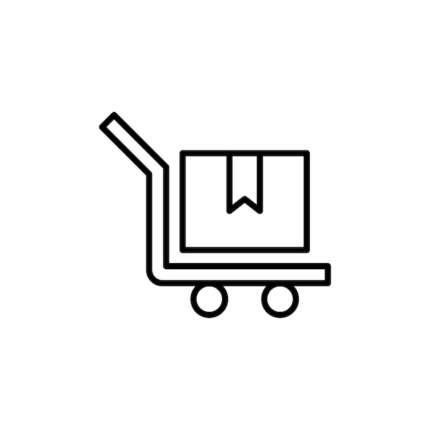 Dolly flatbed icon isolated on white background