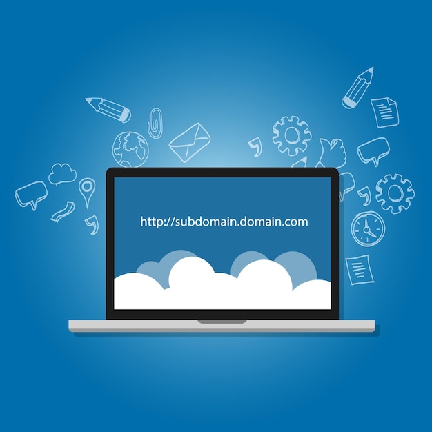 domain subdomain name com illustration internet address