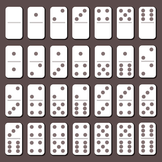 Domino full set. Flat slyle