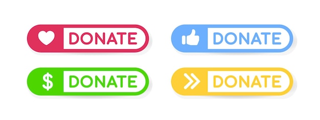 Donate set icons Flat style Vector icons
