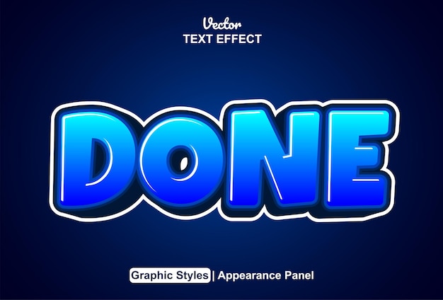 done text effect with graphic style and editable