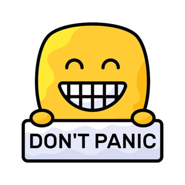 dont panic emoji vector design customizable flat style vector