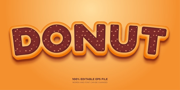 donut cake text style effect