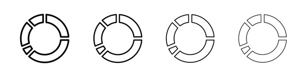 Donut chart icon linear logo isolated