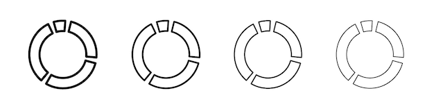 Donut chart icon linear logo isolated