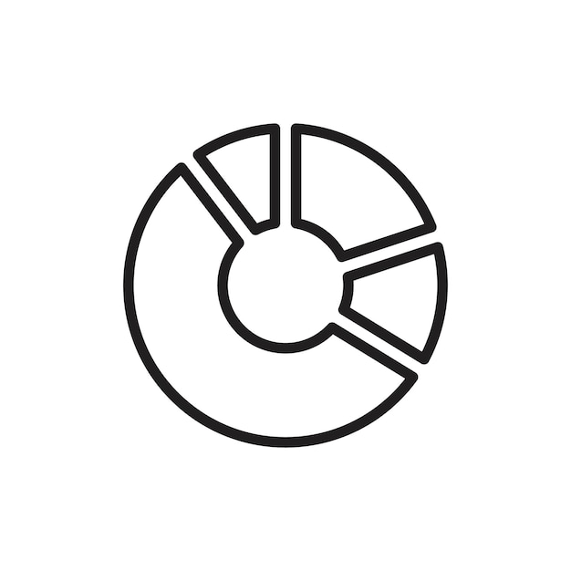 Donut chart icon outline set sign