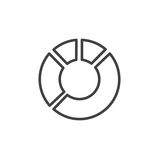 Donut chart icon Symbol mark in filled style