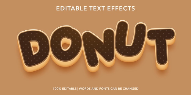 Donut Çikolata Düzenlenebilir Metin Efekti