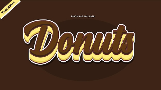 donuts text effect design vector vector. editable 3d text