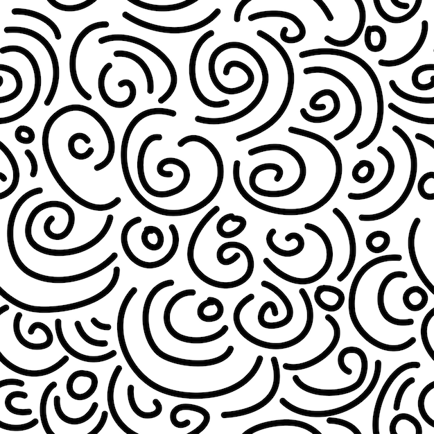 Doodle abstrakt baggrund sømløs mønster håndtegnet forskellige linjeformer
