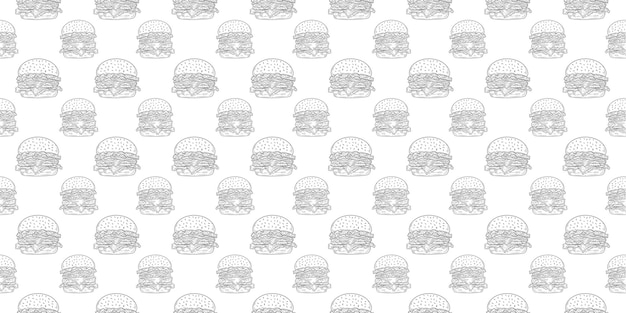 doodle burger pattern background seamless pattern of burger Seamless Pattern of a Cheese Burger