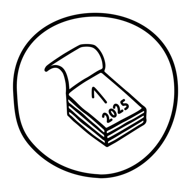 doodle calendar schedule icon or logo hand drawn with thin black line