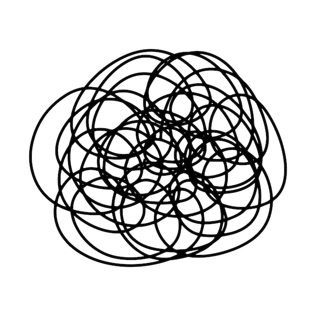 doodle chaos hand drawn black hand drawn line abstract scribble shape vector doodle set ellipses tangles lines circles grunge round scribble circle thread clew knot isolated