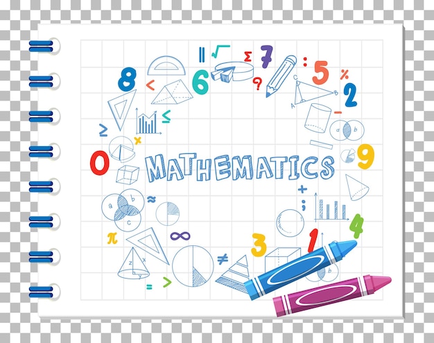 Doodle-matematikformel med matematikskrifttype på notesbog