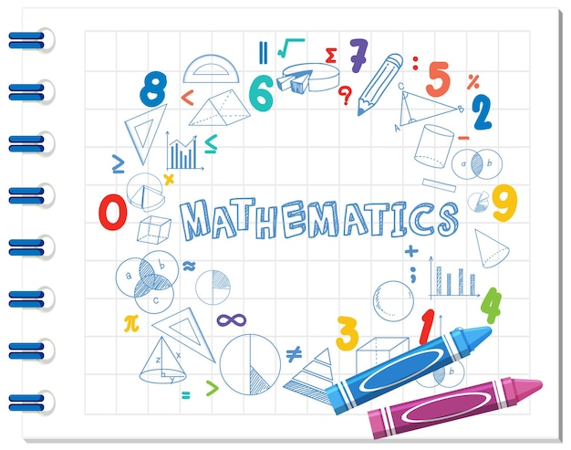 doodle math formula with mathematics font on notebook