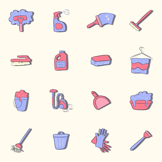 Doodle of Cleaning Supplies