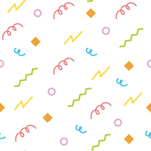 Doodle party abstract colorful seamless pattern background Vector illustration