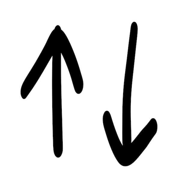 Doodle shapes arrows sketch elements vector cartoon arrow hand drawn icon