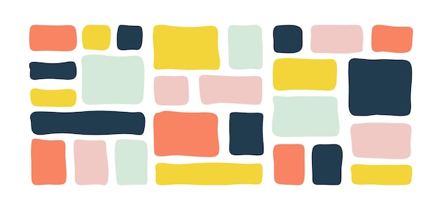 Doodle text box Hand drawn bubble shapes and frames Kids color text shape Organic child free form Abstract square speech blobs for dialog quote Simple set for bullet journal