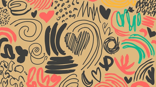 doodle textures hand drawn abstract elements minimal simple patterns free forms