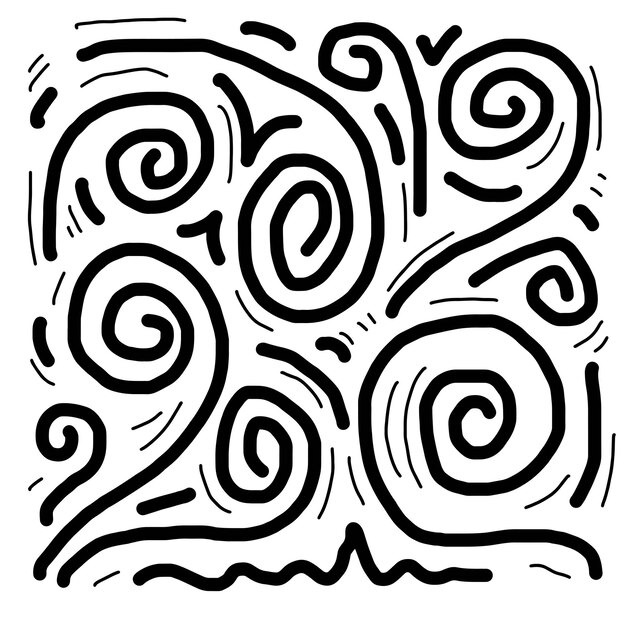 doodle wind illustration vector hand drawn style isolated on white background
