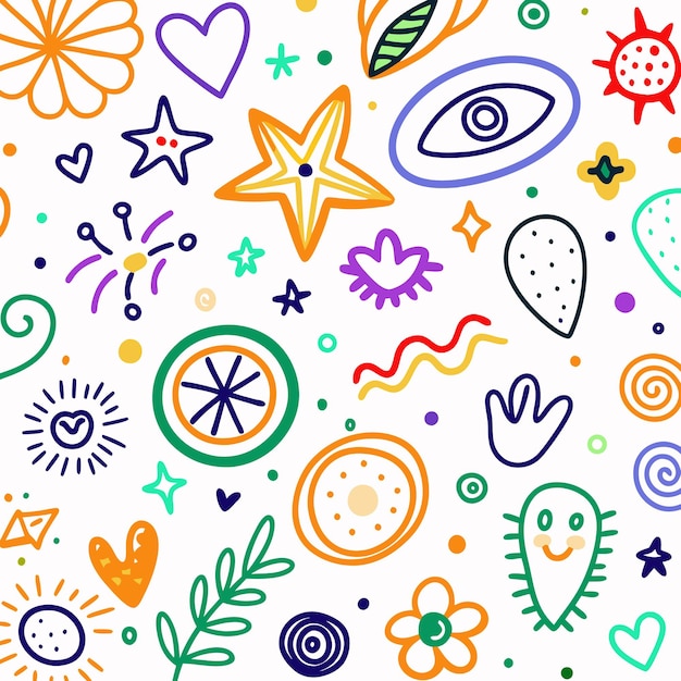 doodles pack set of various drawn shapes