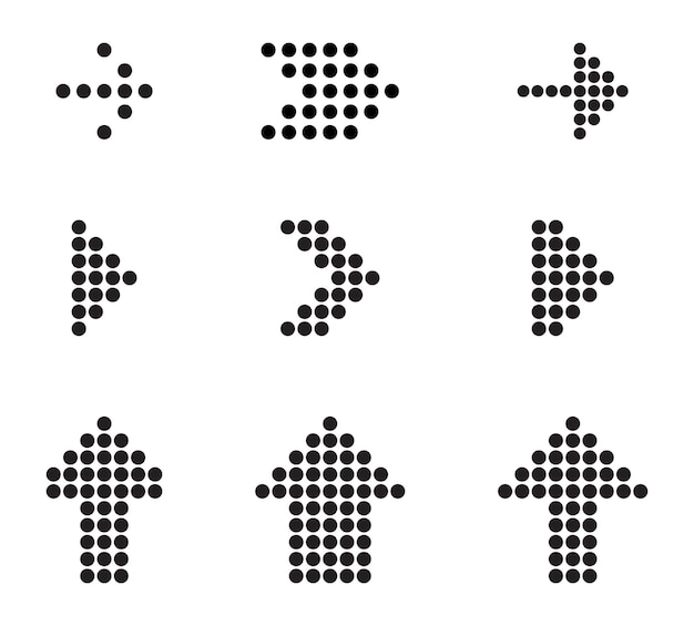 Dot Cursor Arrow Icon Vector Set Design