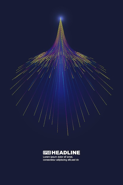 dot line and spiral internet technology communication technology big data vector background