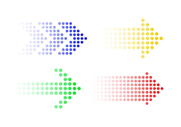 Dotted arrow gradient design Vector isolated elements Arrow halftone effect EPS 10