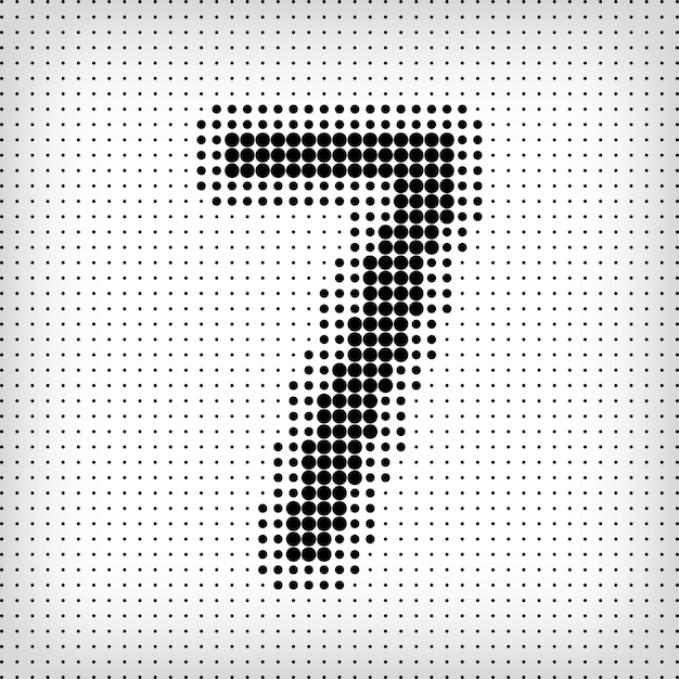 dotted number 7 the number pixel is flat and solid integrative and integrative pixel movement