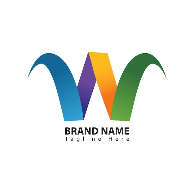double letter v or w business logo concept with modern style gradient color suitable for identity